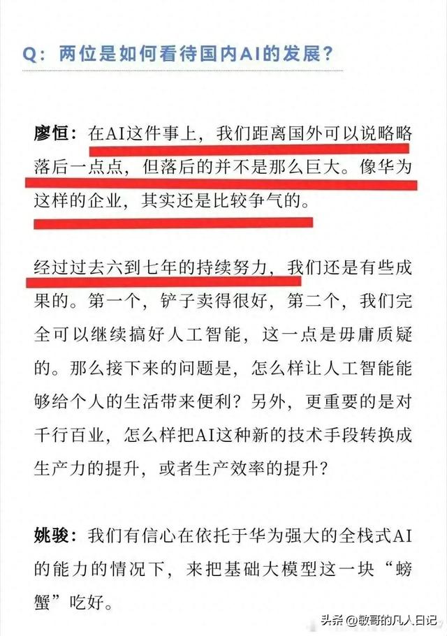 华为首席AI科学家眼中的中美AI差距