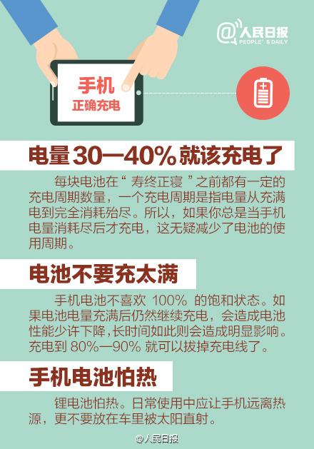 手机电池不喜欢100%的饱和状态，你充对了吗？
