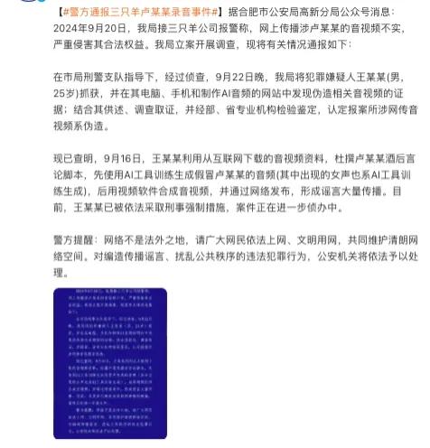 三只羊:终于可以睡个安稳觉了!合肥警方这效率,必须点赞!,三只羊:终于可以睡个安稳觉了!合肥警方这效率,必须点赞!,第2张