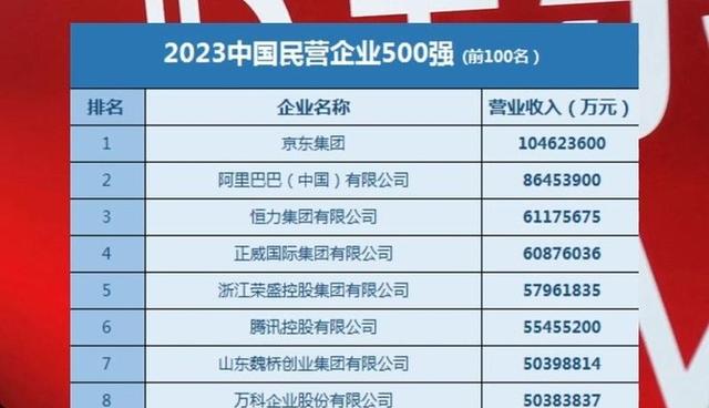 2024民营企业500强揭晓：京东、阿里巴巴、恒力排前三,2024民营企业500强揭晓：京东、阿里巴巴、恒力排前三,第2张