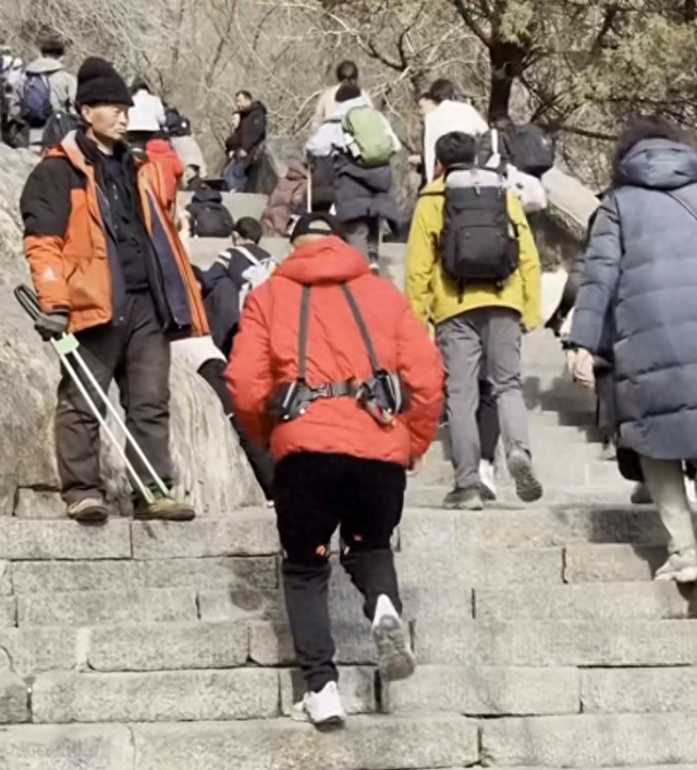 登山助力机器人在泰山试用！网友：感觉我又行了